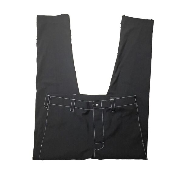 Prada Milano Pants Men 34x30 Black Contrast Stitch Lightweight Button Fly Modern - Picture 3 of 14